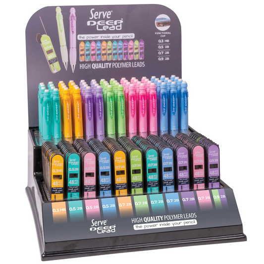 Display of mechanical pencils and PASTEL leads (177pcs)