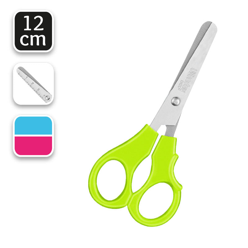 Scissor 12cm with round tip (pink/blue/green) ENZO