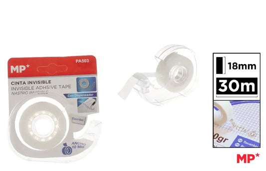 Invisible adhesive tape with dispenser 18mm