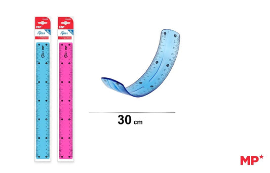 Flexible ruler 30 cm pink/blue