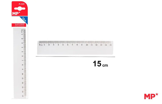 Plastic ruler 15CM transparent