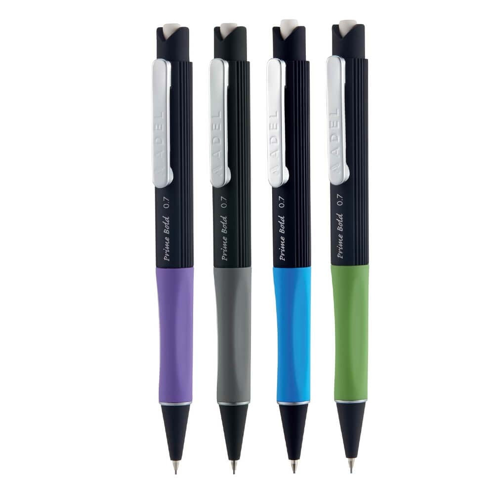 Display of 40 Adel 0.7mm PRIME BOLD BLACK mechanical pencils